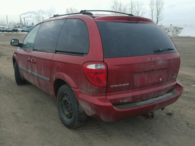 1D4GP45R57B142483 - 2007 DODGE CARAVAN SX RED photo 3