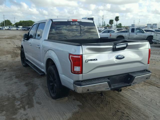 1FTEW1CP6GKD85811 - 2016 FORD F150 SUPER SILVER photo 3