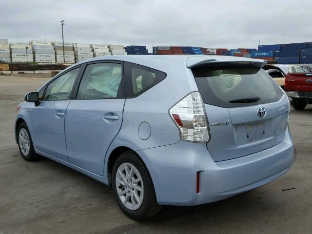 JTDZN3EU8EJ008645 - 2014 TOYOTA PRIUS V TEAL photo 3