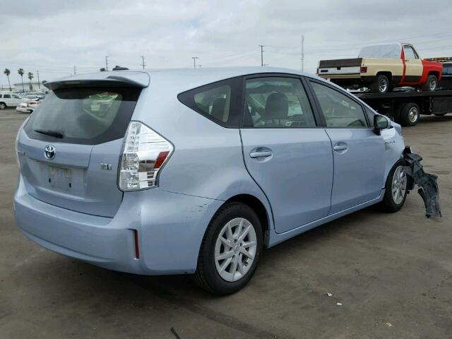 JTDZN3EU8EJ008645 - 2014 TOYOTA PRIUS V TEAL photo 4