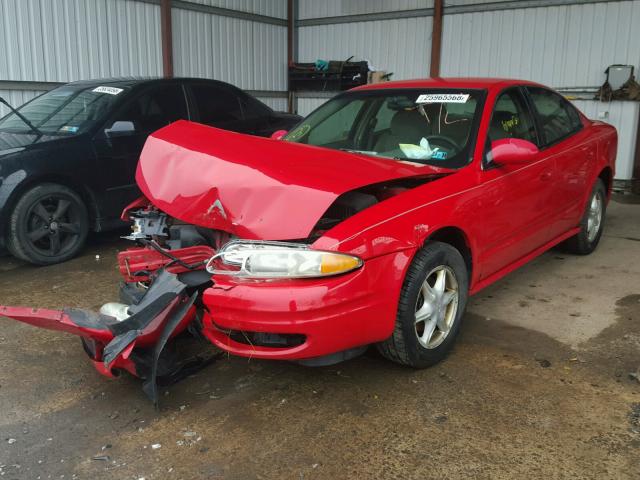 1G3NL52T41C103598 - 2001 OLDSMOBILE ALERO GL RED photo 2