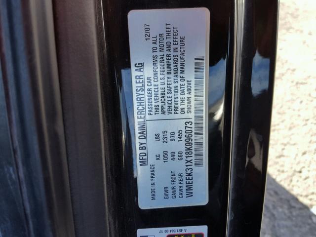 WMEEK31X18K096073 - 2008 SMART FORTWO PAS 蓝色 照片 10