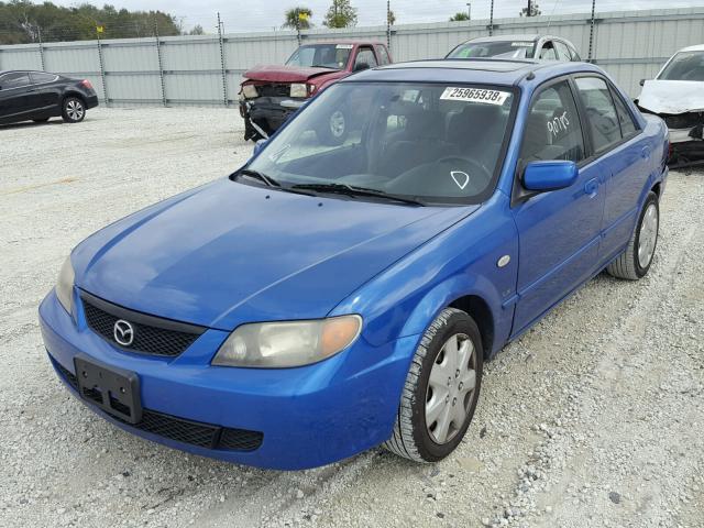 JM1BJ225230153090 - 2003 MAZDA PROTEGE DX BLUE photo 2