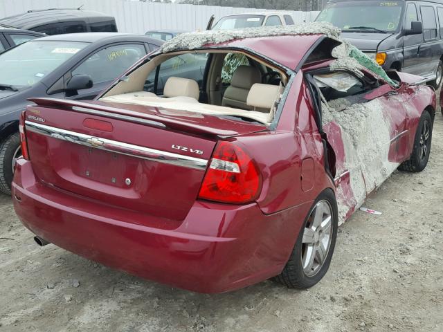 1G1ZU53856F191360 - 2006 CHEVROLET MALIBU LTZ BURGUNDY photo 4