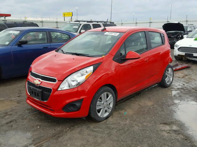 KL8CB6S90EC445102 - 2014 CHEVROLET SPARK LS RED photo 2