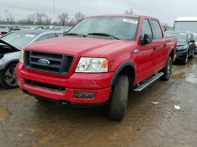 1FTPW14535KE66381 - 2005 FORD F150 SUPER RED photo 2