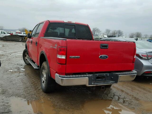 1FTPW14535KE66381 - 2005 FORD F150 SUPER RED photo 3