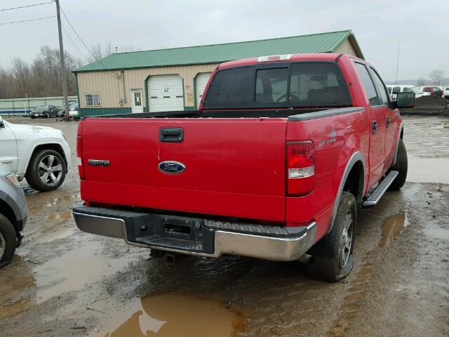 1FTPW14535KE66381 - 2005 FORD F150 SUPER RED photo 4