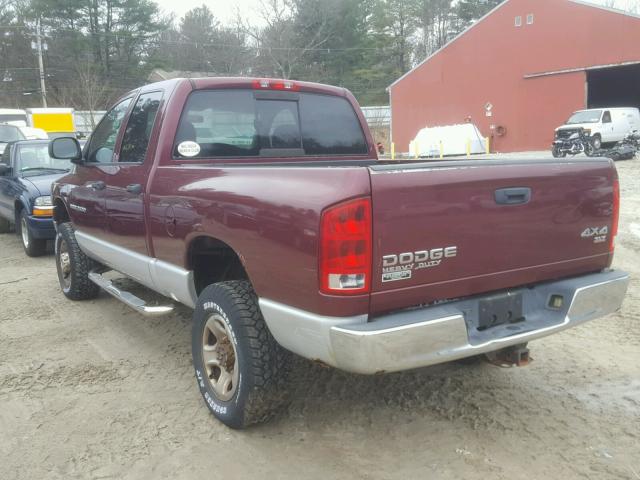3D7KU28D33G732838 - 2003 DODGE RAM 2500 S MAROON photo 3