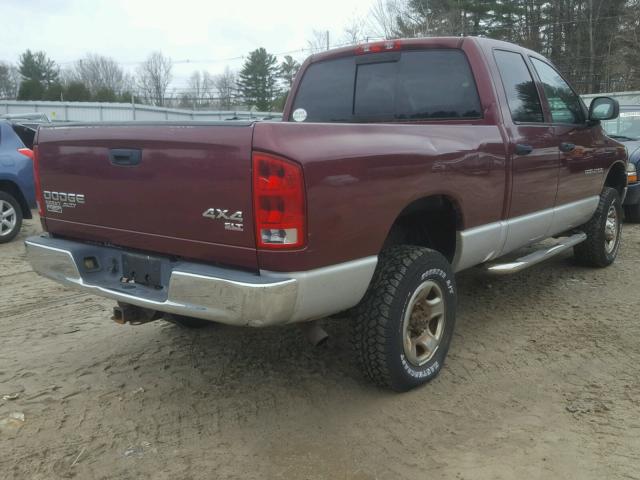 3D7KU28D33G732838 - 2003 DODGE RAM 2500 S MAROON photo 4