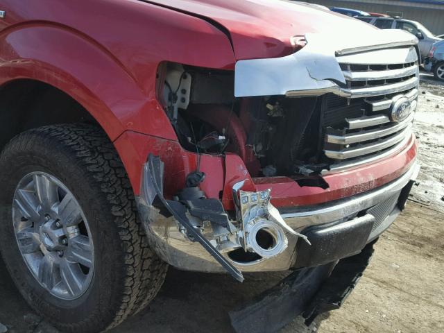 1FTFW1ET2BFC57002 - 2011 FORD F150 SUPER RED photo 9