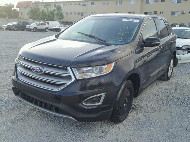 2FMTK4J97FBB44255 - 2015 FORD EDGE SEL BLACK photo 2