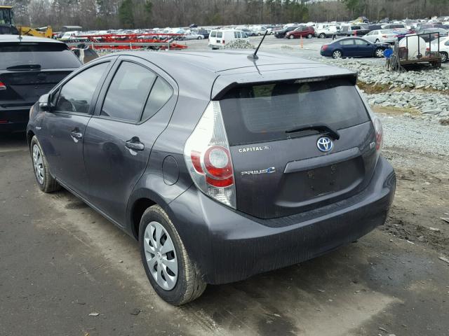 JTDKDTB36D1529331 - 2013 TOYOTA PRIUS C CHARCOAL photo 3