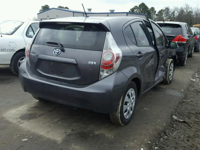 JTDKDTB36D1529331 - 2013 TOYOTA PRIUS C CHARCOAL photo 4