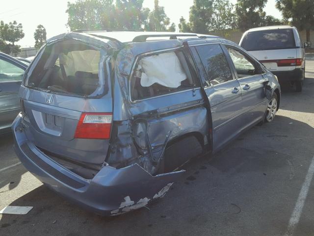 5FNRL38447B085069 - 2007 HONDA ODYSSEY EX BLUE photo 4