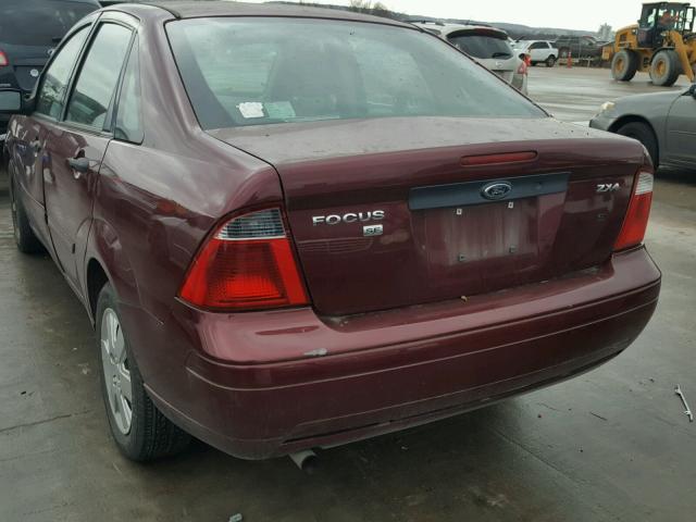 1FAFP34N36W151133 - 2006 FORD FOCUS ZX4 MAROON photo 3