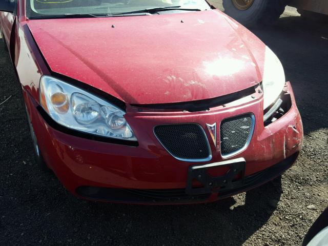 1G2ZF58BX74166588 - 2007 PONTIAC G6 VALUE L RED photo 9