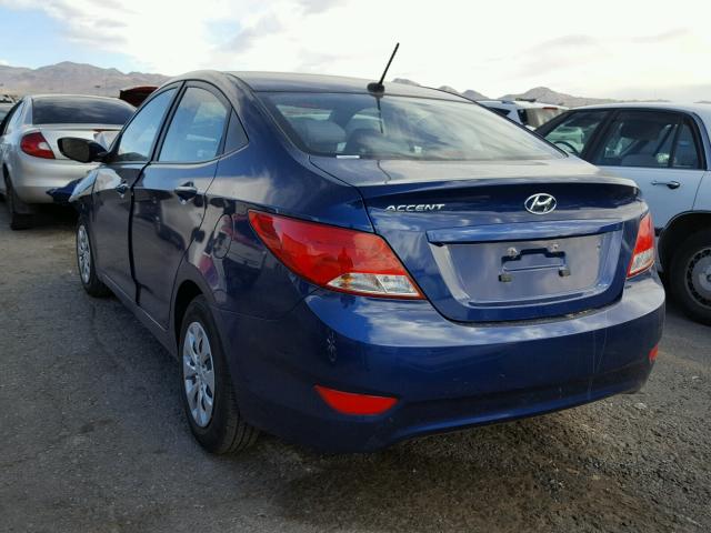 KMHCT4AE0HU294375 - 2017 HYUNDAI ACCENT SE BLUE photo 3