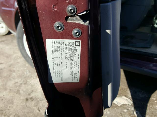 1GNDV23187D102501 - 2007 CHEVROLET UPLANDER L BURGUNDY photo 10