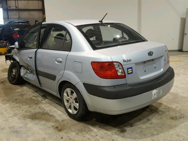 KNADE123786353857 - 2008 KIA RIO BASE BLUE photo 3