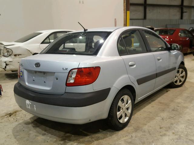 KNADE123786353857 - 2008 KIA RIO BASE BLUE photo 4