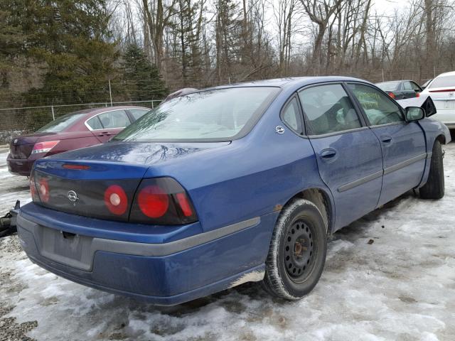 2G1WF52E849263100 - 2004 CHEVROLET IMPALA BLUE photo 4