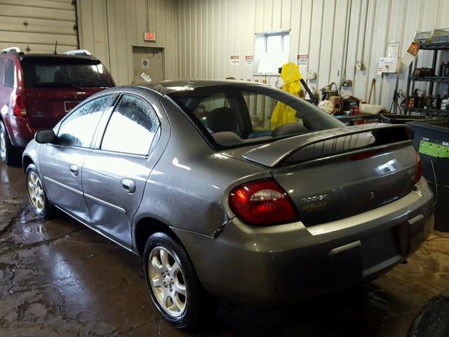 1B3ES56C65D281110 - 2005 DODGE NEON SXT GRAY photo 3