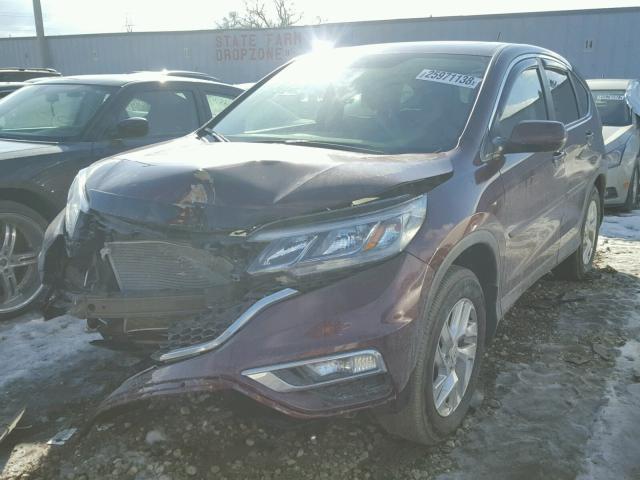 5J6RM4H56FL061132 - 2015 HONDA CR-V EX BURGUNDY photo 2