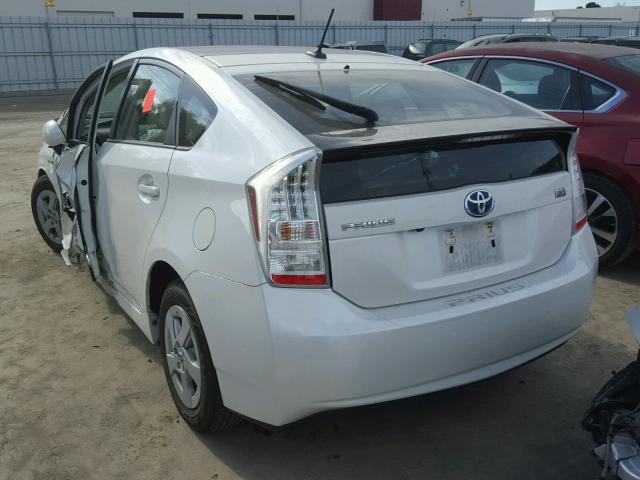 JTDKN3DU3A1059130 - 2010 TOYOTA PRIUS WHITE photo 3