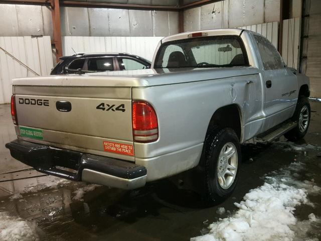 1B7GG26X11S201938 - 2001 DODGE DAKOTA SILVER photo 4