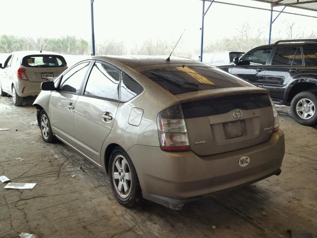 JTDKB20U053103880 - 2005 TOYOTA PRIUS GOLD photo 3