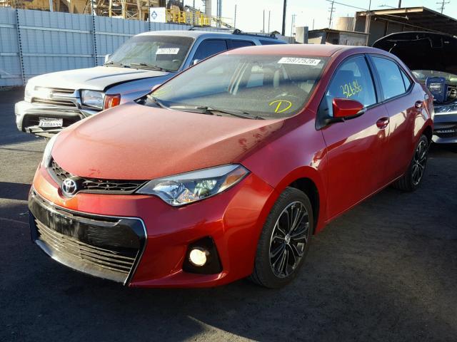 5YFBURHE0EP151838 - 2014 TOYOTA COROLLA L RED photo 2