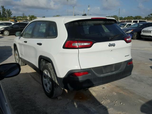 1C4PJLAB6GW243980 - 2016 JEEP CHEROKEE S WHITE photo 3