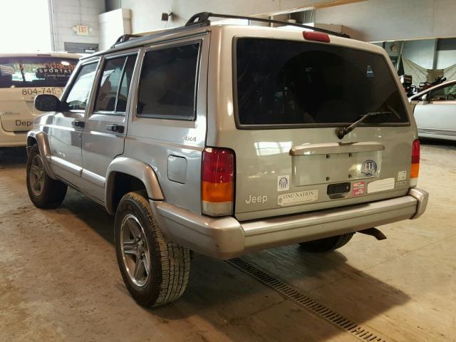 1J4FF58SXYL168728 - 2000 JEEP CHEROKEE C SILVER photo 3