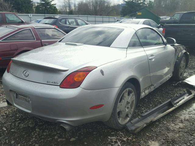 JTHFN48Y020001857 - 2002 LEXUS SC 430 SILVER photo 4