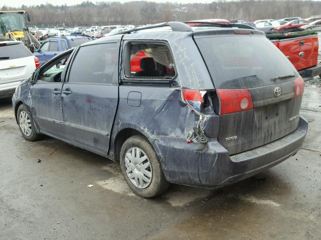 5TDZK23C78S120972 - 2008 TOYOTA SIENNA CE BLUE photo 3