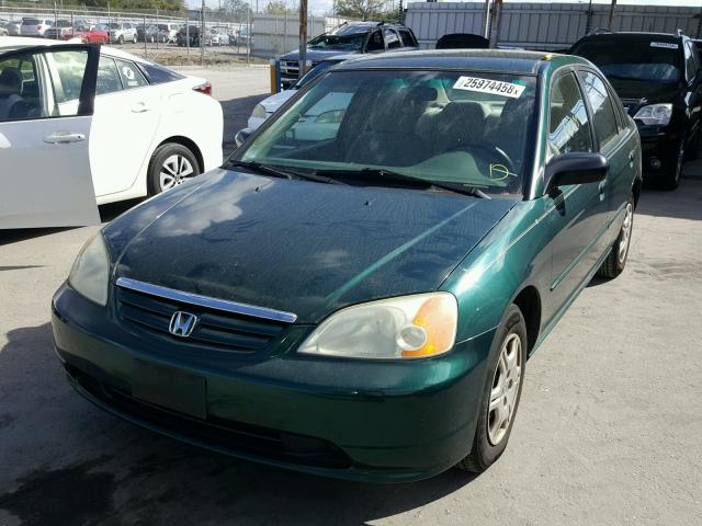 1HGES16532L079210 - 2002 HONDA CIVIC LX GREEN photo 2