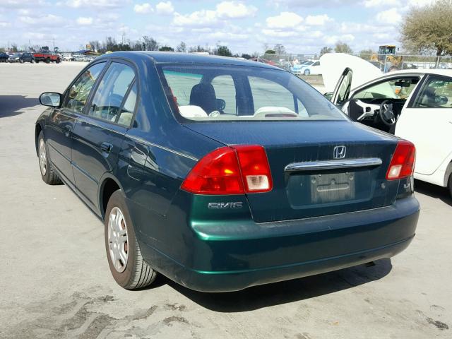 1HGES16532L079210 - 2002 HONDA CIVIC LX GREEN photo 3