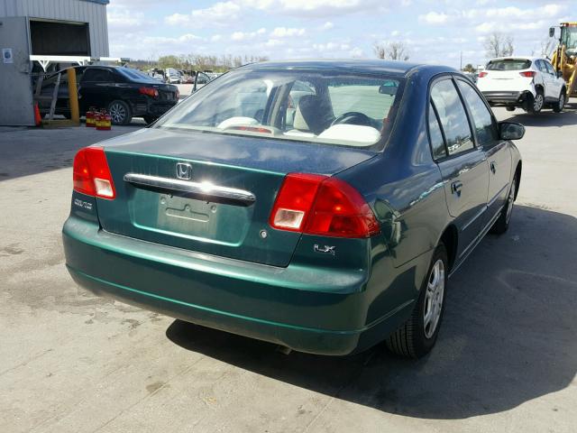 1HGES16532L079210 - 2002 HONDA CIVIC LX GREEN photo 4