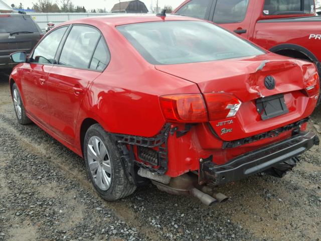 3VWD17AJ0EM212073 - 2014 VOLKSWAGEN JETTA SE RED photo 3