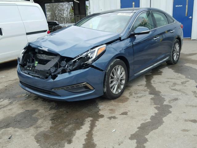 5NPE34AF2FH233428 - 2015 HYUNDAI SONATA SPO BLUE photo 2