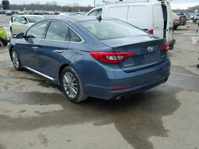 5NPE34AF2FH233428 - 2015 HYUNDAI SONATA SPO BLUE photo 3