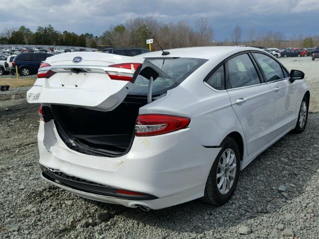 3FA6P0G73HR196428 - 2017 FORD FUSION S WHITE photo 4