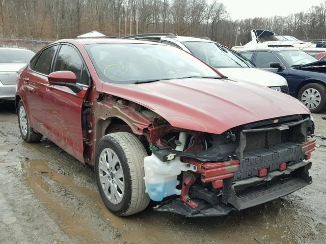 3FA6P0G7XDR233274 - 2013 FORD FUSION S RED photo 1