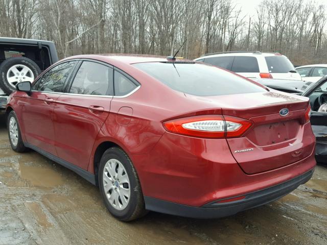3FA6P0G7XDR233274 - 2013 FORD FUSION S RED photo 3