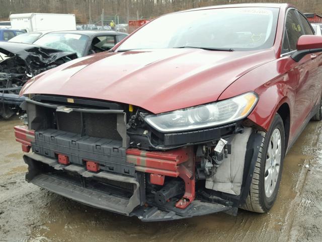 3FA6P0G7XDR233274 - 2013 FORD FUSION S RED photo 9