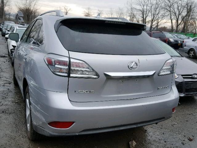 2T2BK1BA7AC025561 - 2010 LEXUS RX 350 SILVER photo 3