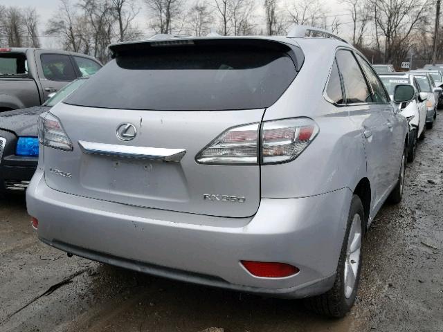 2T2BK1BA7AC025561 - 2010 LEXUS RX 350 SILVER photo 4