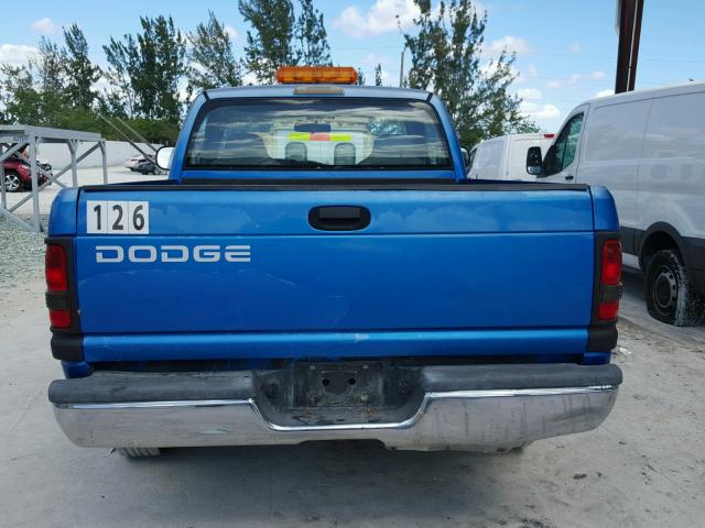 1B7HC16Y1XS256787 - 1999 DODGE RAM 1500 BLUE photo 6