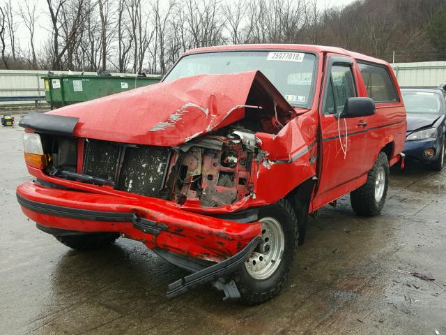 1FMEU15N6TLA15721 - 1996 FORD BRONCO U10 RED photo 2